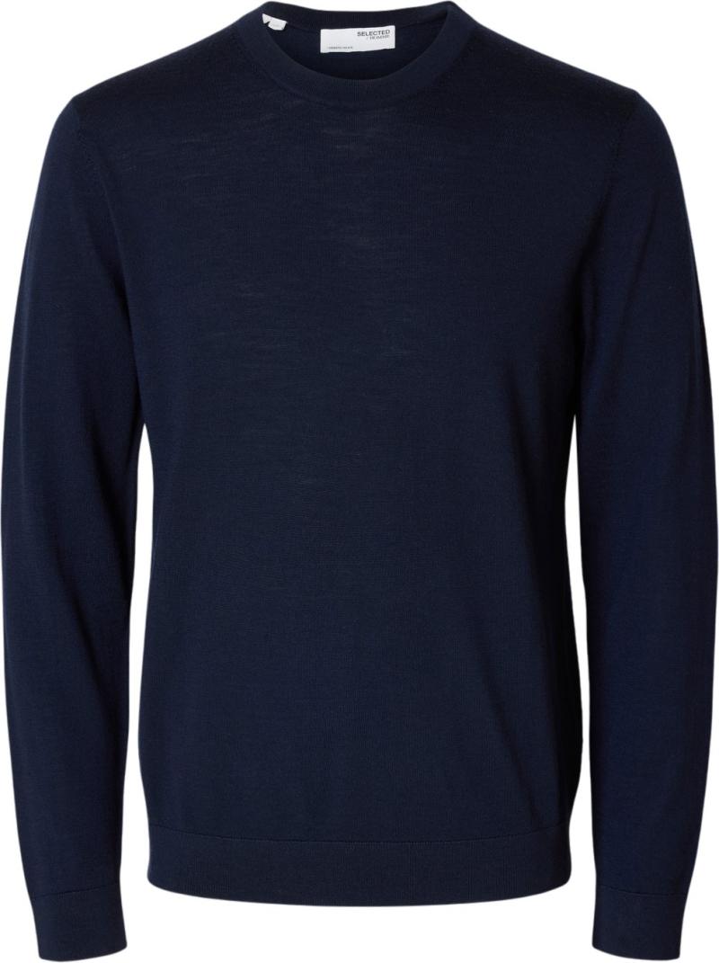 Slhtray Merino Crew Neck Striktrøje - Black Friday Tilbud