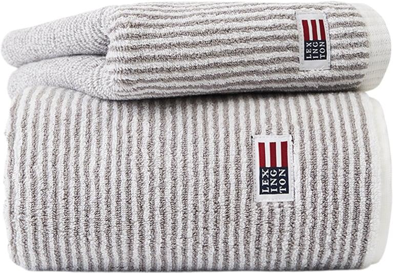 Original Towel White Gray Striped Black Friday Lexington Tilbud