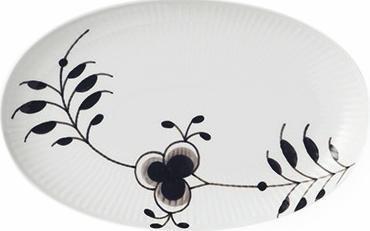 Sort Fluted Mega Oval Tallerken 23,5 cm - Black Friday Tilbud