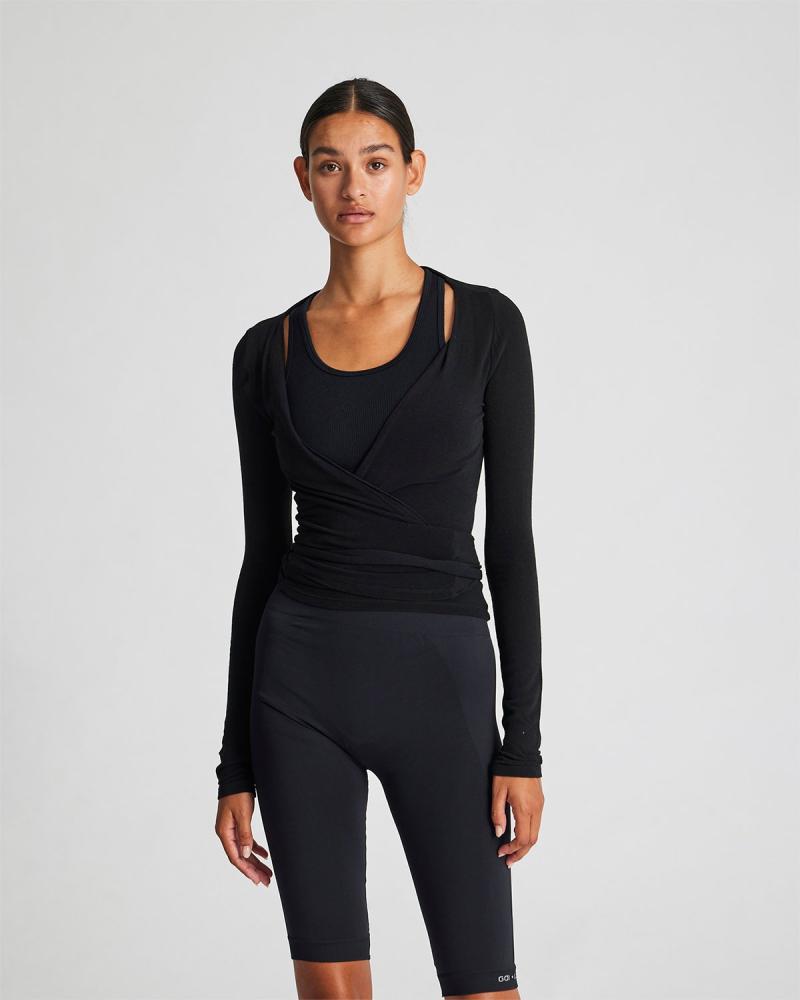 Anne L S Wool Wrap Top Black Friday Gai&lisva Tilbud