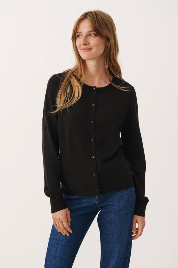 Ellahpw Cardigan i 90% Uld, 10% Cashmere - Black Friday Tilbud