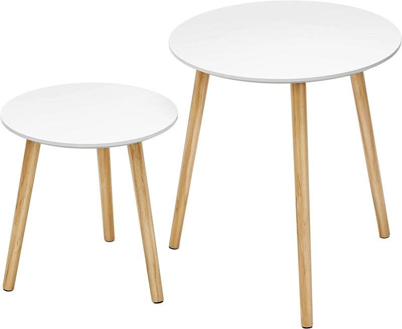 2 X Runde Hvide Sofaborde - Black Friday Tilbud!