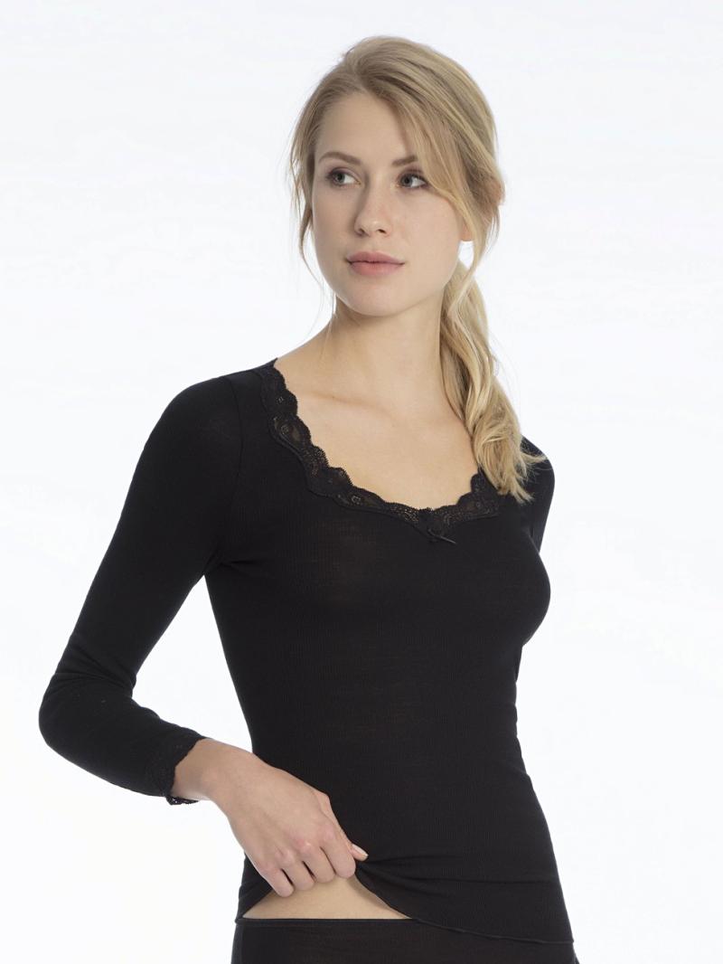Richesse Lace Langærmet Top - Black Friday Tilbud