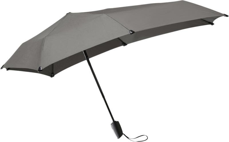 Mini Automatic Foldable Storm Umbrella Silk Grey Black Friday Senz Tilbud