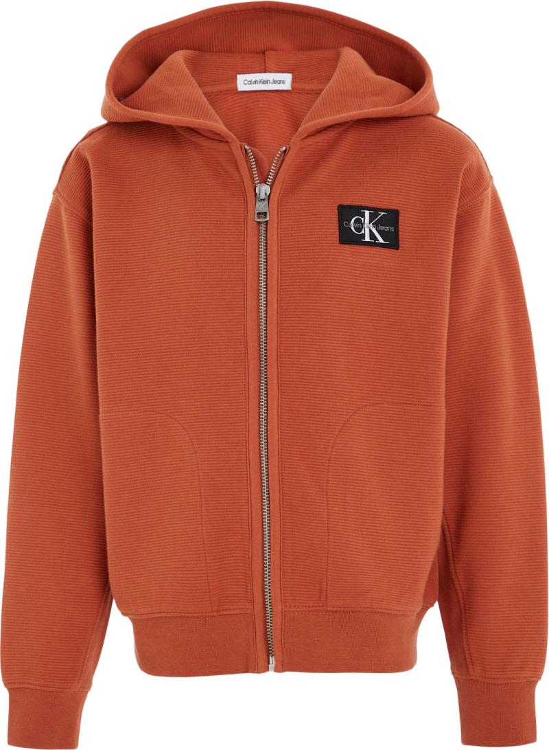 Zipthrough Sweatshirt With Badge Logo Black Friday Calvin Klein Tilbud