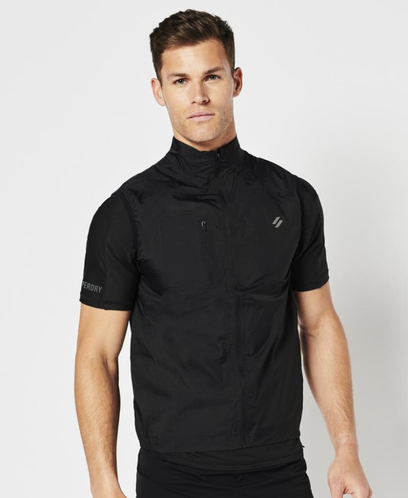 Superdry Run Lw Wind Gilet - Black Friday Tilbud