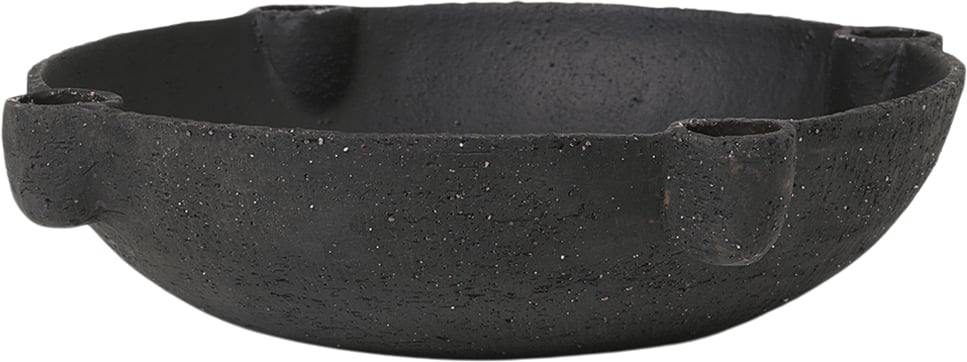 Bowl Lysestage L - Keramik i Mørkegrå - Black Friday Tilbud