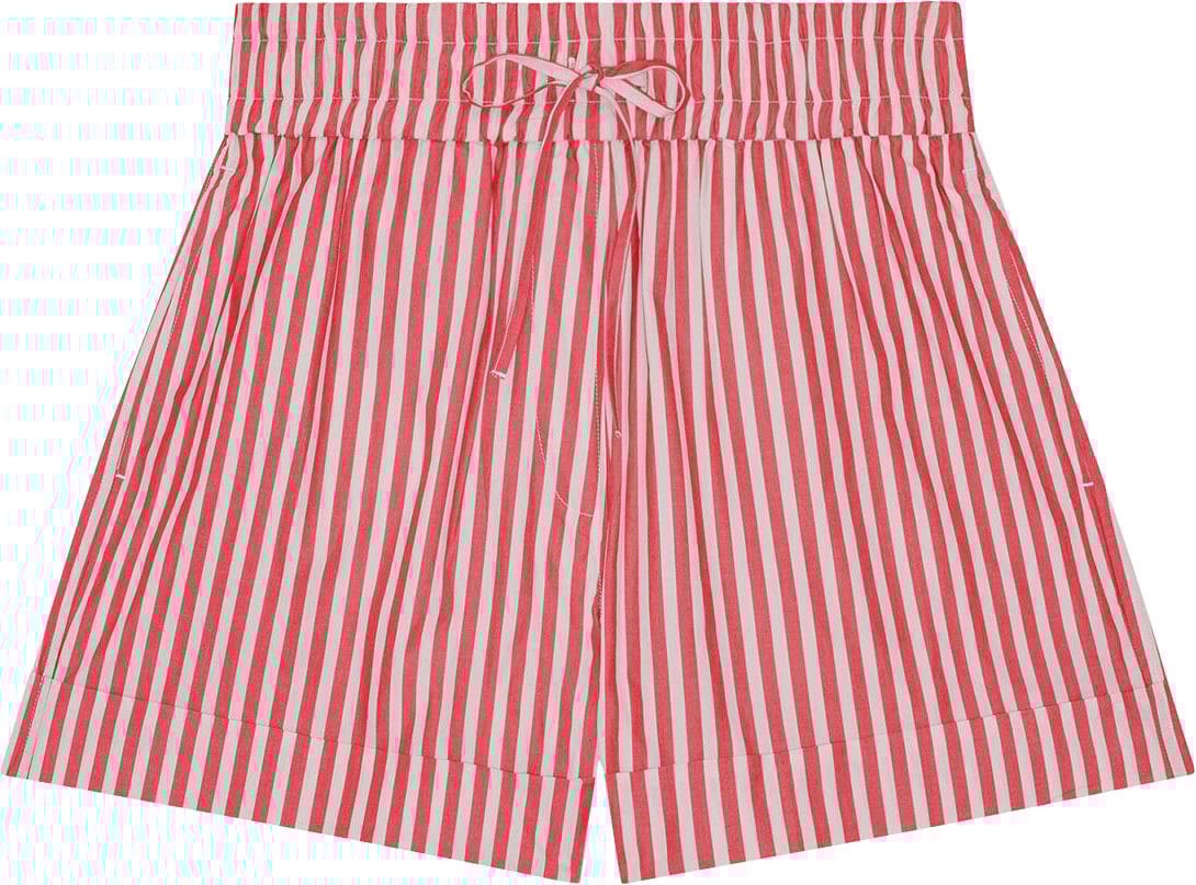 Ganni Casual Shorts i Stribet Bomuld - Black Friday Tilbud