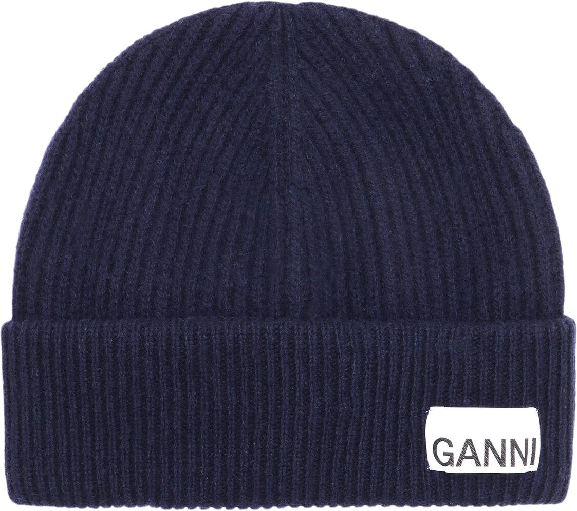Let Struktureret Ribstrik Beanie - Ganni Black Friday Tilbud