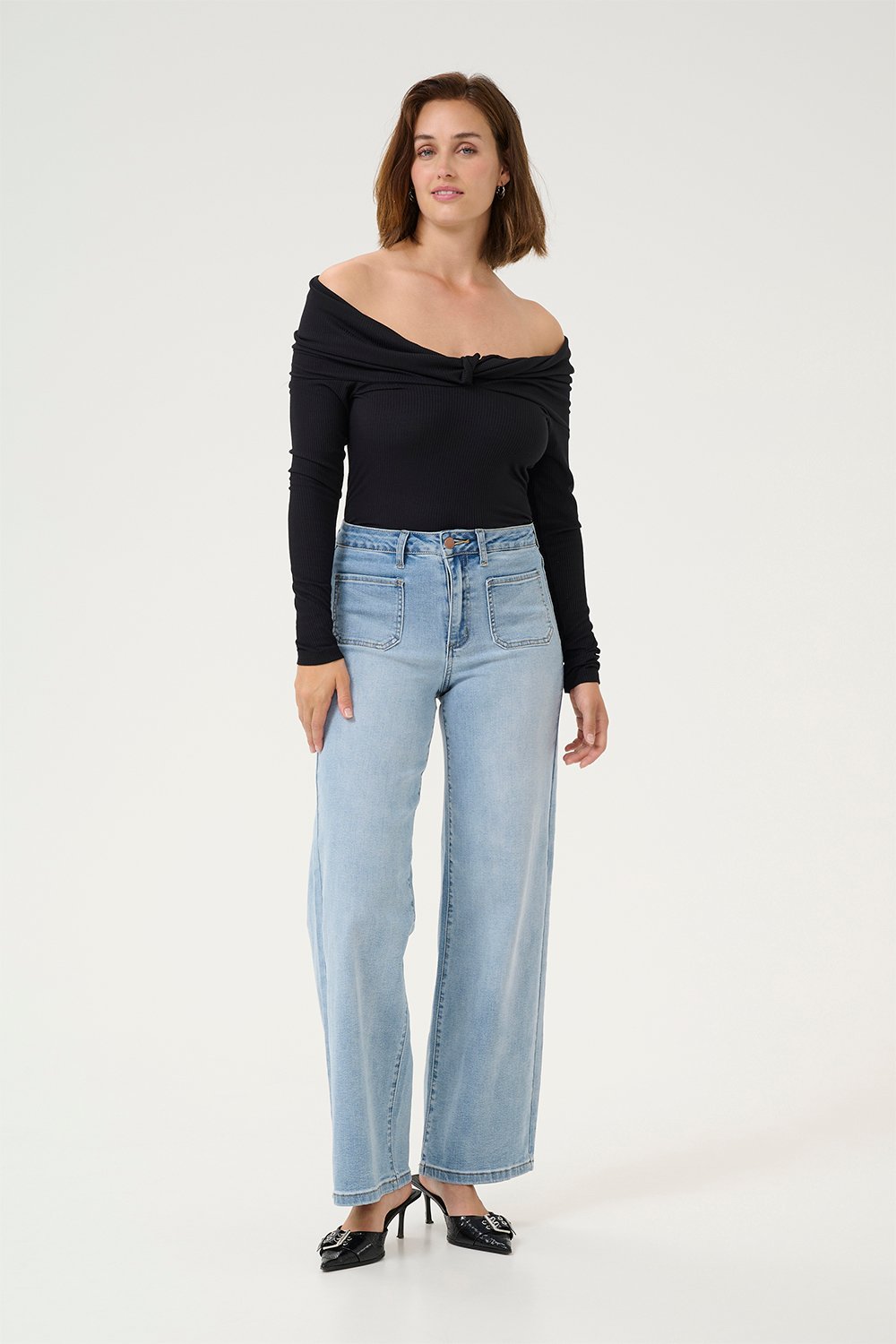 Kakarla Hw Wide Jeans Black Friday Kaffe Tilbud