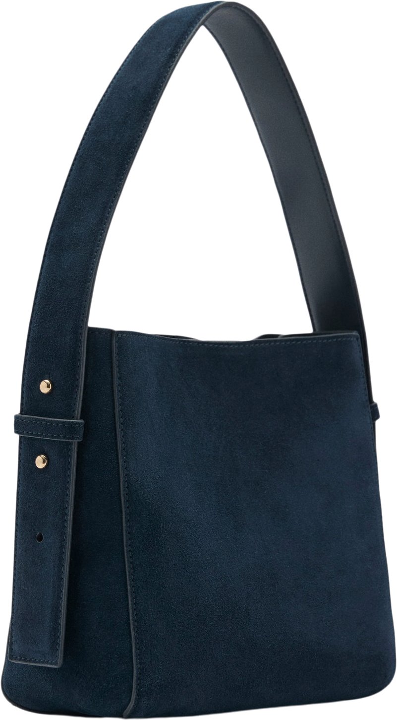 100% Split Leather Bag Black Friday Mango Tilbud