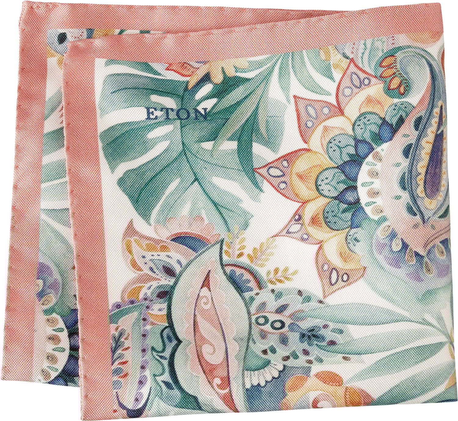 Multi Floral Silk Pocket Square Black Friday Eton Tilbud