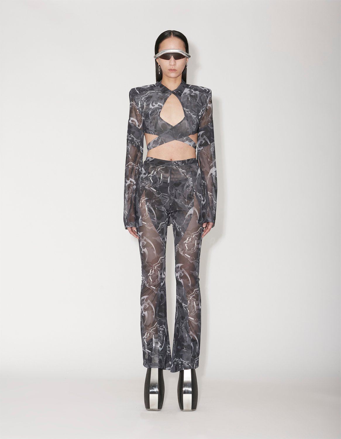 Camo Mesh Wrap Top Black Friday Han Kjøbenhavn Tilbud