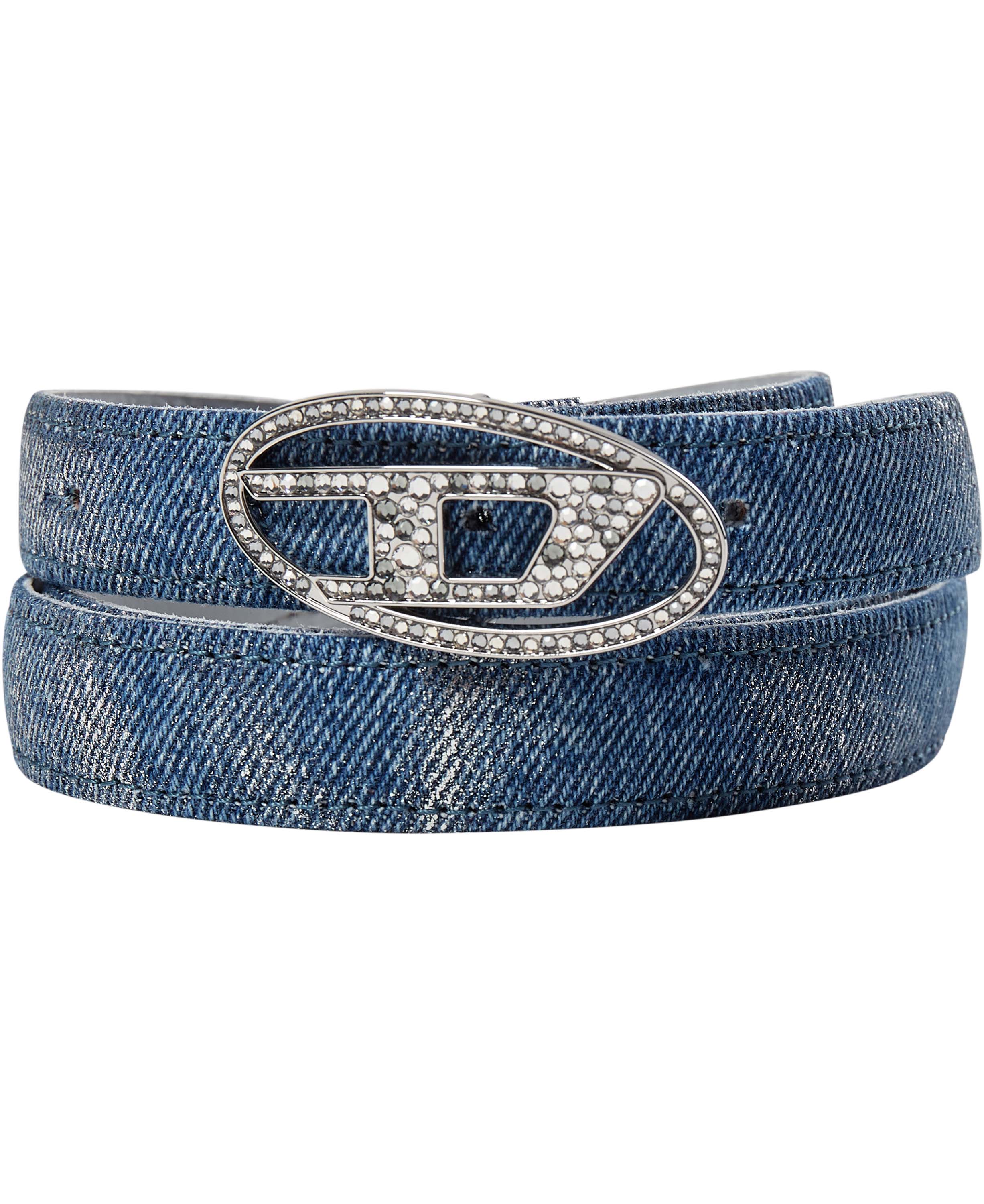 Oval D Logo B1dr Strass 20 Belt Black Friday Diesel Tilbud
