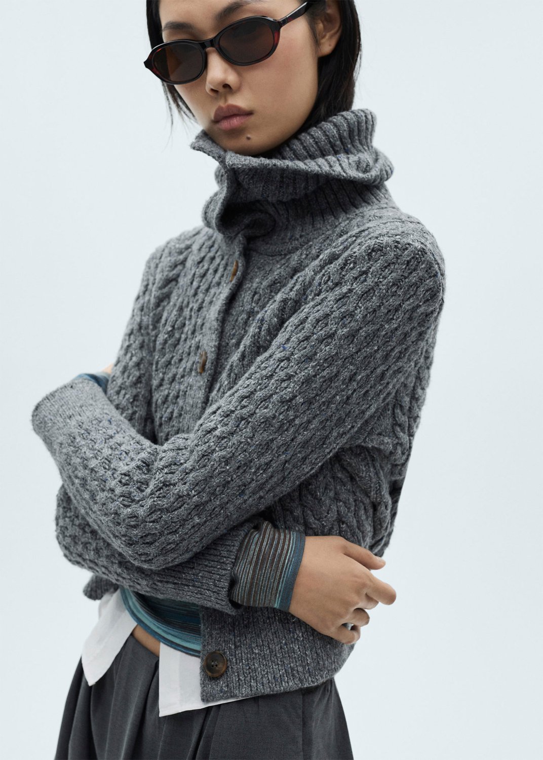 Cabled Heather Cardigan Black Friday Mango Tilbud