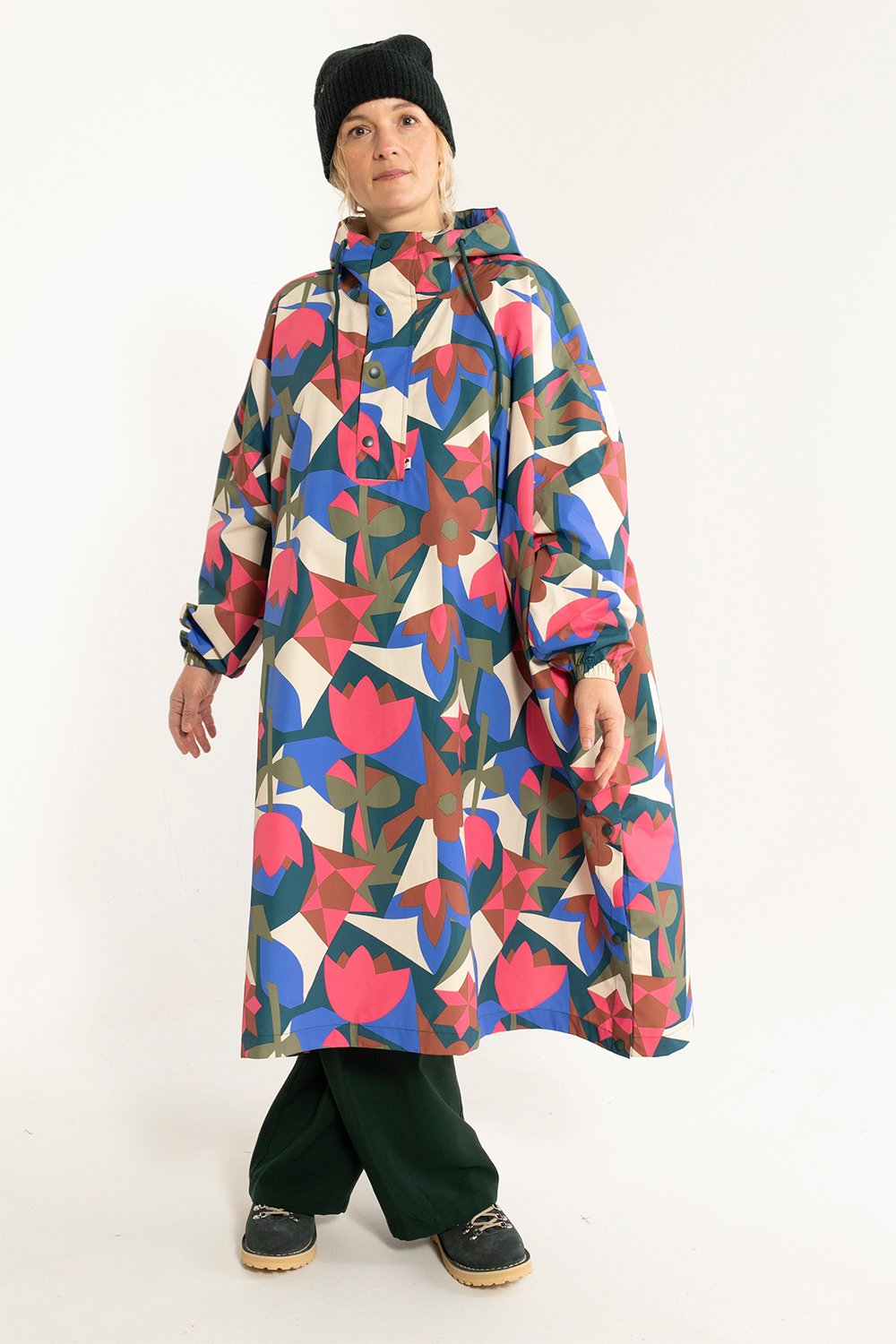 Danedream Drops Rain Poncho Dark Slate Geofleur Black Friday Danefæ Tilbud