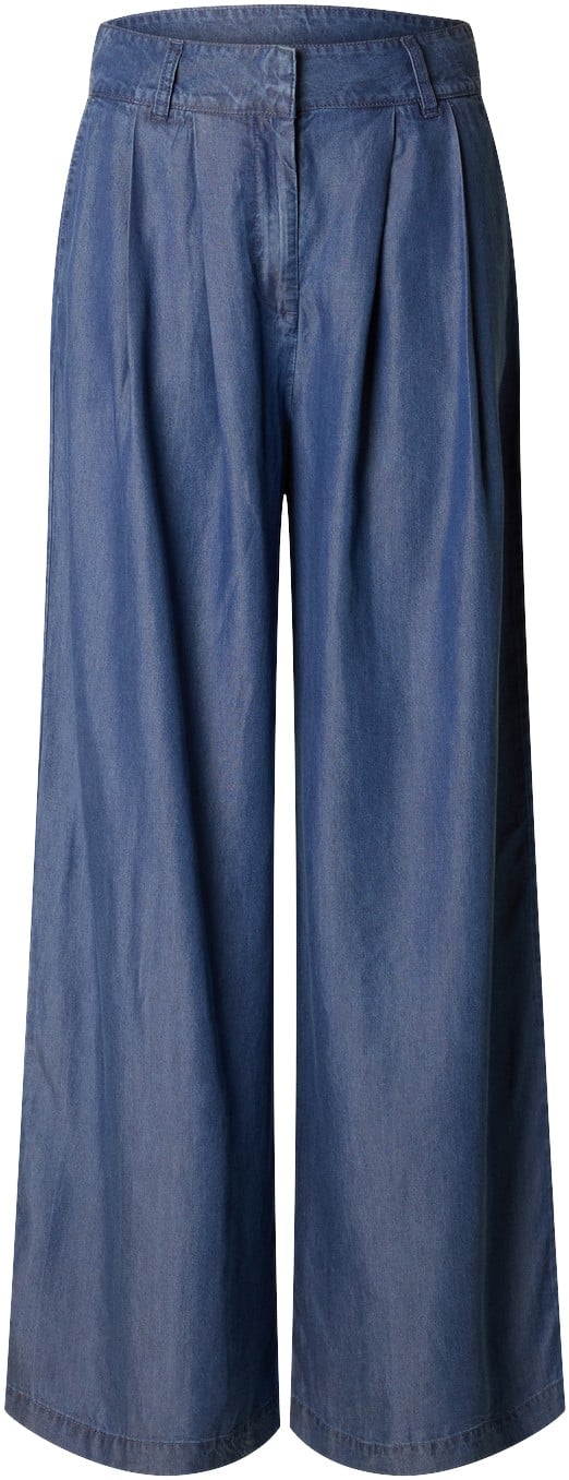 Slfjanna Hw Pleated Chambray Pant B Black Friday Selected Femme Tilbud
