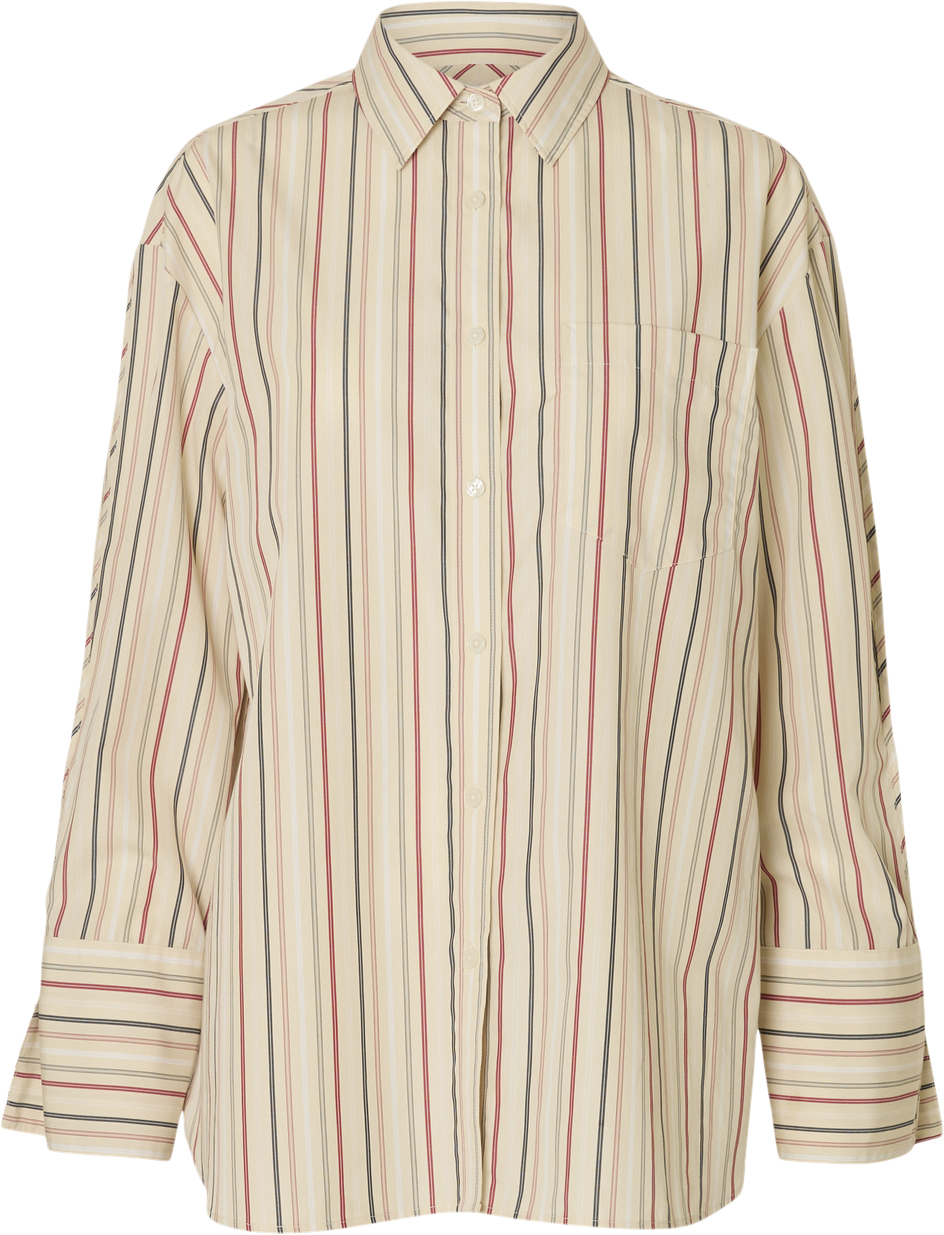 Slfdan Ls Oversized Striped Shirt E Black Friday Selected Femme Tilbud