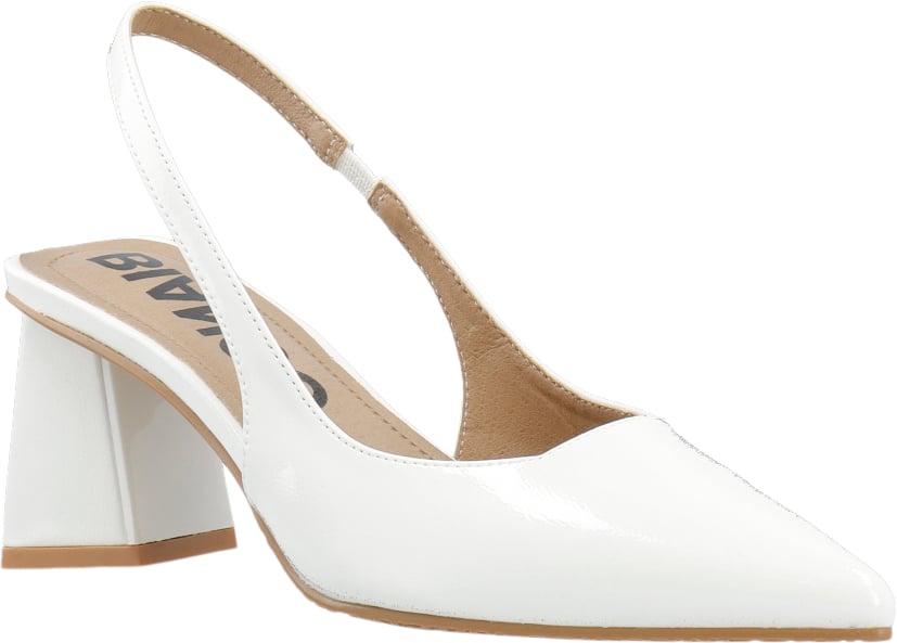 Biamaralyn Slingback Patent Black Friday Bianco Tilbud
