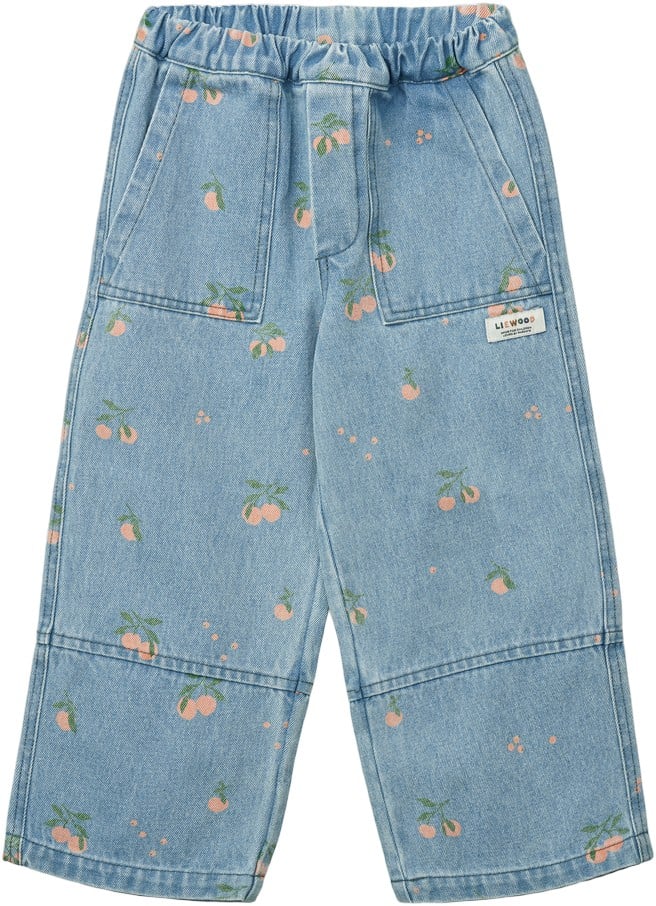 Cesar Printed Denim Pants Peach   L Black Friday Liewood Tilbud