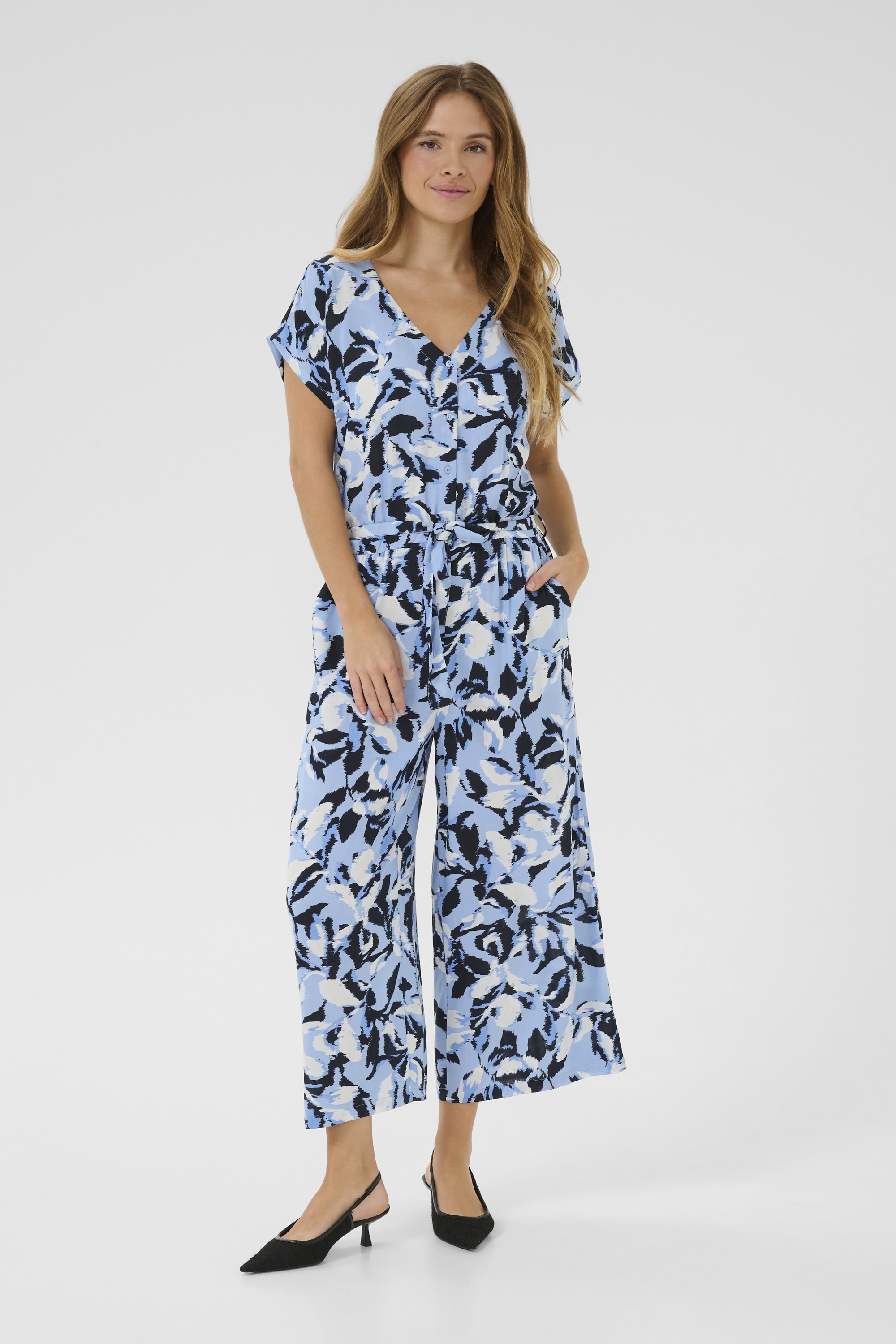 Kamira Plain Weave Jumpsuit Printed Black Friday Kaffe Tilbud