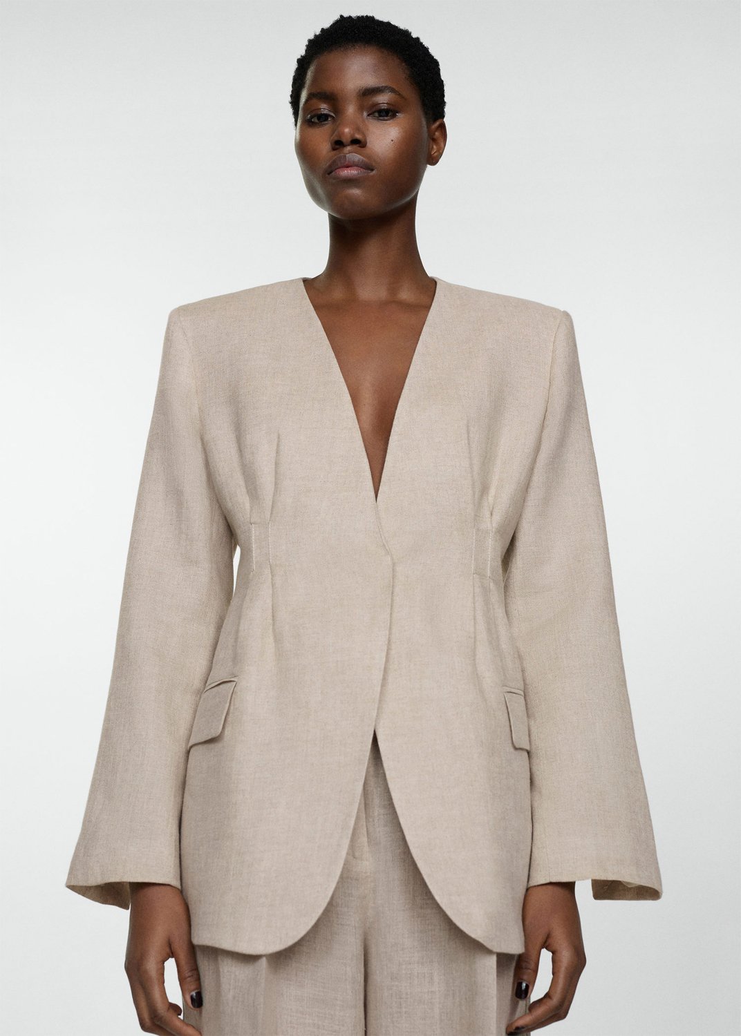 Blazer Suit 100% Linen Black Friday Mango Tilbud