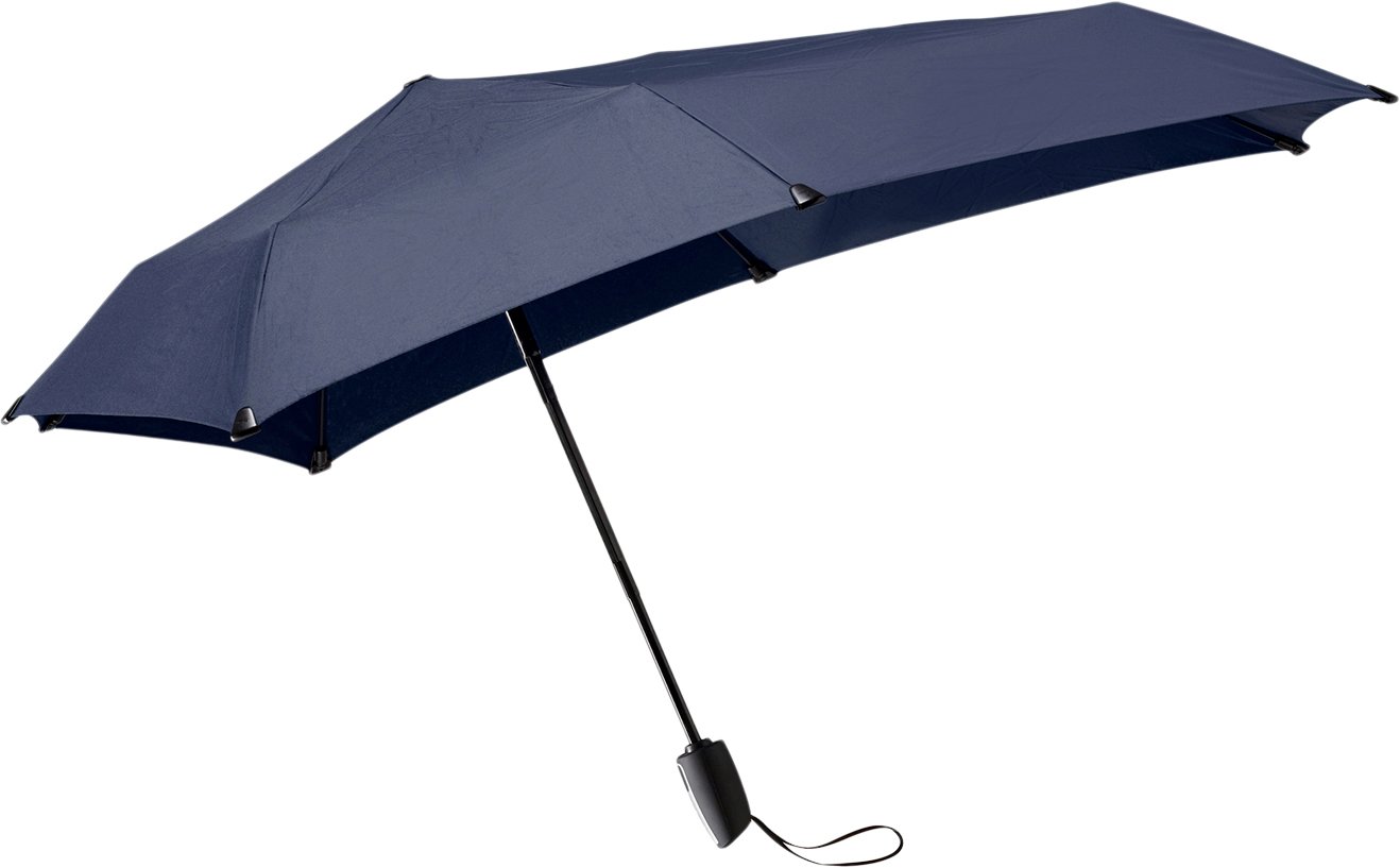 Mini Automatic Foldable Storm Umbrella Midnight Blue Black Friday Senz Tilbud