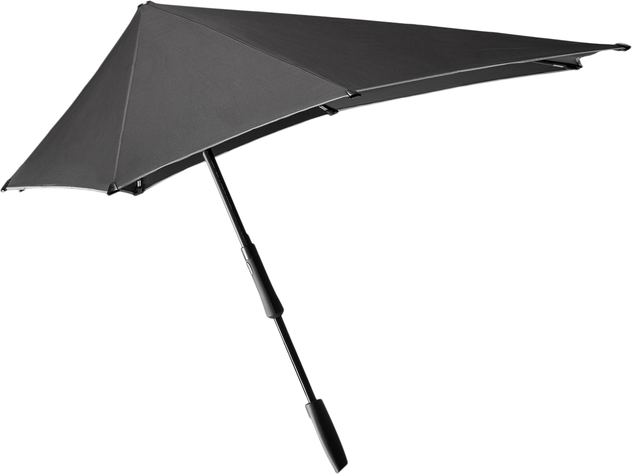 Large Stick Storm Umbrella Pure Black Reflective Black Friday Senz Tilbud